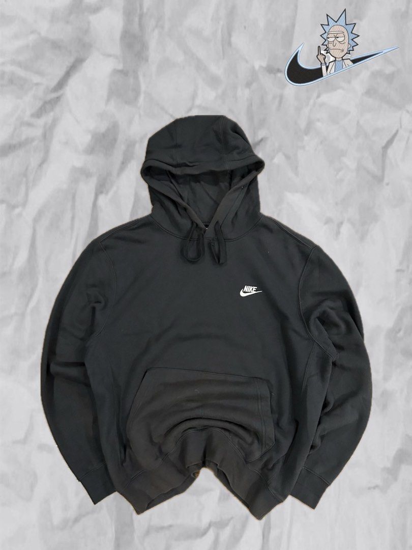Nike Black Pullover Hoodie (Category: Hoodies) located in Manila. Submitted by 144thrift_shits (Listing ID 1468728347, Image 1). Description: Nike Club Fleece Pullover Hoodie (Black) Size on tag: Large Dimes: 25x28 Color rate 9/10 Condition: 9/10 Issue: Minimal Sun fade 🏷️: 500+ sf.