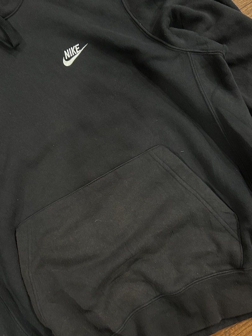 Nike Black Pullover Hoodie (Category: Hoodies) located in Manila. Submitted by 144thrift_shits (Listing ID 1468728347, Image 3). Description: Nike Club Fleece Pullover Hoodie (Black) Size on tag: Large Dimes: 25x28 Color rate 9/10 Condition: 9/10 Issue: Minimal Sun fade 🏷️: 500+ sf.