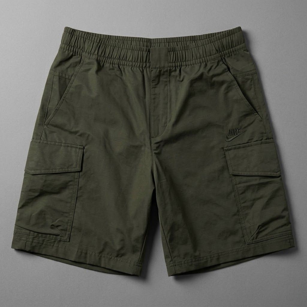 Nike cargo shorts (Category: Activewear) located in Manila. Submitted by brightcloud_25 (Listing ID 1468726396, Image 1). Description: Nike sportswear utility cargo shorts (olive/army 🪖 green) embroidery swoosh size medium fit 30 up to 32 length 19 good as new 750 + sf.