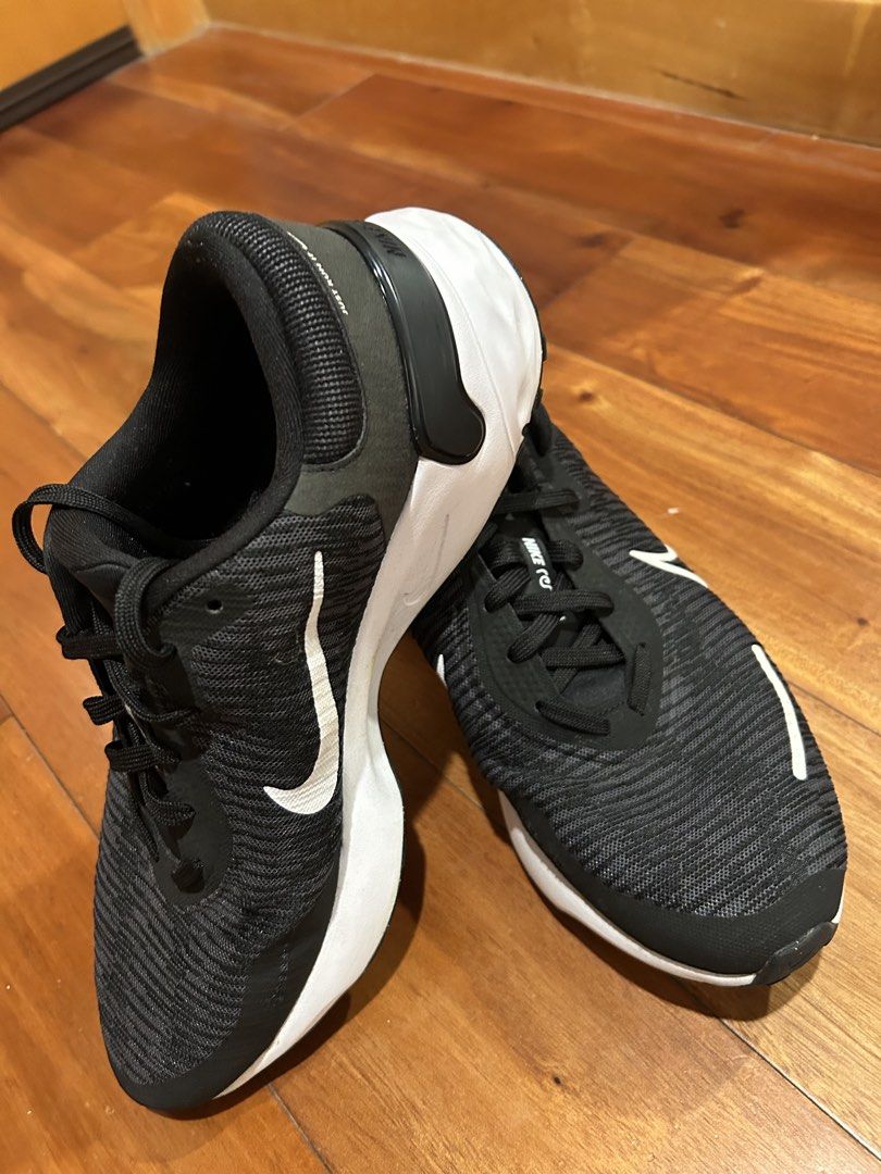 Nike Renew- Running Shoes 8/10 (Category: Sneakers) located in Muntinlupa City. Submitted by mitchmagalona (Listing ID 1468737099, Image 3). Description: - Brand: Nike - Color: Black and White with contrast swoosh - Upper: Breathable mesh to keep feet cool - Midsole: White foam for maximum cushioning - Outsole: Treaded rubber for reliable traction - Closure: Lace-up for a secure fit - Best for: Running, workouts, or casual everyday wear - Conditi