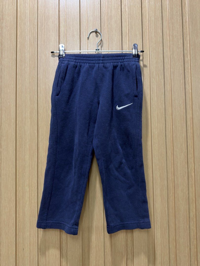 Nike Toddler Blue Sweatpants Size 3T (Category: Babies & Kids Fashion) located in Bacoor. Submitted by preloved_with_love_ (Listing ID 1468870995, Image 1). Description: - Brand: Nike - Size: 3T - Color: Navy blue - Material: Soft cotton blend - Features: Elastic waistband, side pockets, and white embroidered swoosh logo - Condition: Clean and ready to wear for everyday play - Origin: Made in Indonesia.