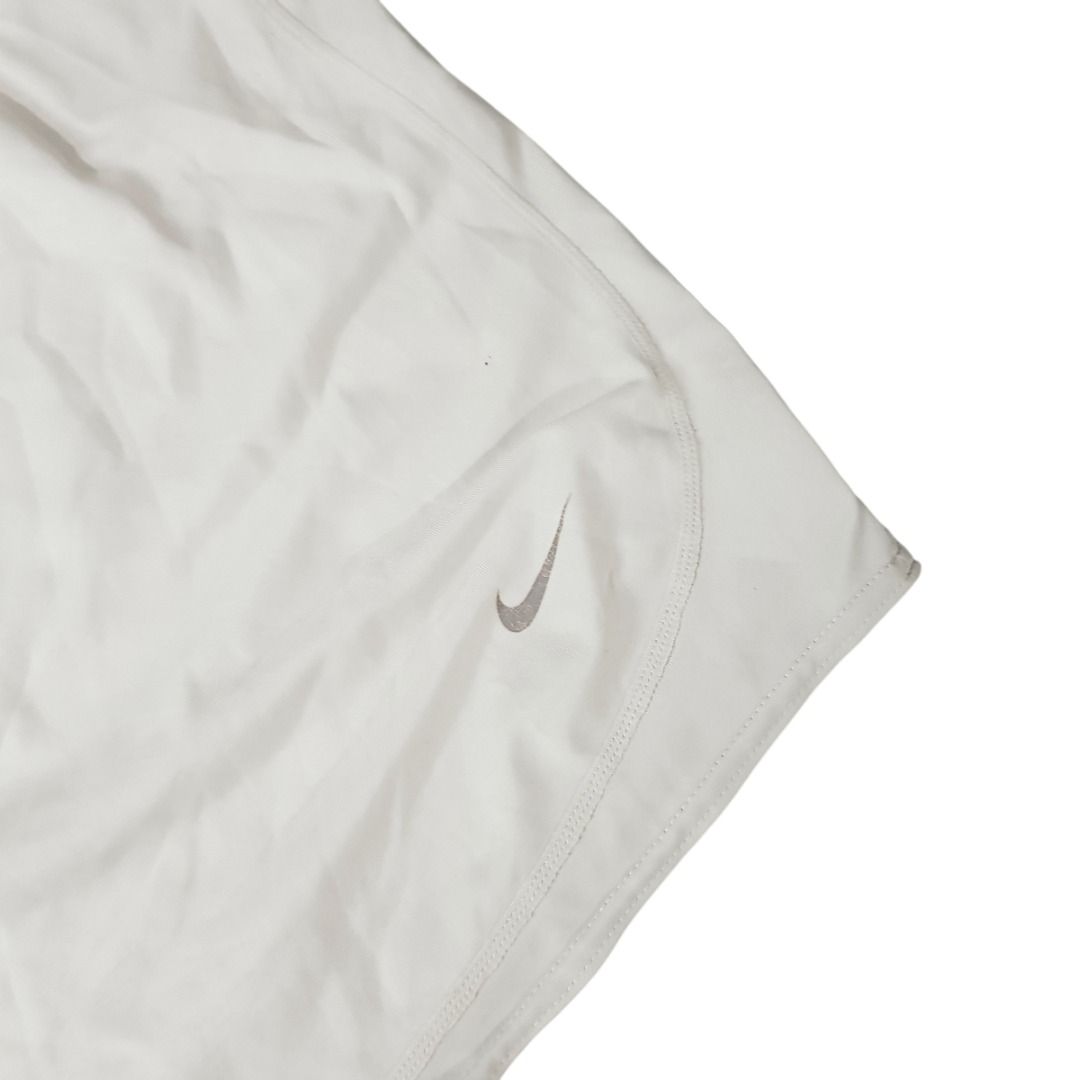 Nike white shorts (Category: Shorts) located in Cebu City. Submitted by dwightmendozasr (Listing ID 1468731443, Image 2). Description: Nike white shorts L on tag W- 34.0 L - 17.5 ~signs of usage which are normal for preloved items Php 150.00 + shipping fee CODE: OO6 .