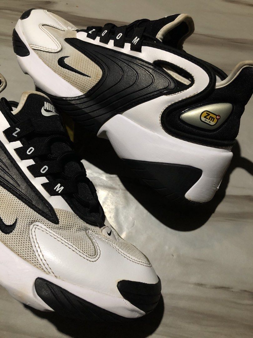 Nike Zoom 2K Air White-Black (Category: Casual Shoes) located in Muntinlupa City. Submitted by josh_fitsnfinds (Listing ID 1468873283, Image 2). Description: No Box!! no issues, excellent condition. good traction, spiky on smooth surfaces. used for not long as a month..