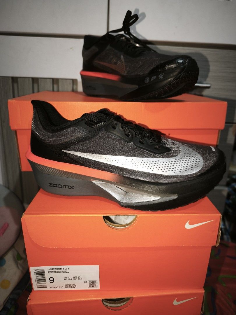 Nike Zoom Fly 6 Size US 9,9.5,12 (Category: Sneakers) located in Valenzuela. Submitted by crazylittlething_turtle (Listing ID 1468722527, Image 2). Description: 🔥 NIKE ZOOM FLY 6 – BRAND NEW! 🔥 💰 SELLING PRICE: ₱4,000 ONLY! 🏷️ SRP: ₱10,000+ ✅ Brand New ✅ 100% Original ✅ Great for Running, Speed Training & Race Day 🏃 NIKE ZOOM FLY 6 Black / Bright Crimson / Wolf Grey / Metallic Silver Built for speed. Designed for performance! ⚡ ✨ Key Feature