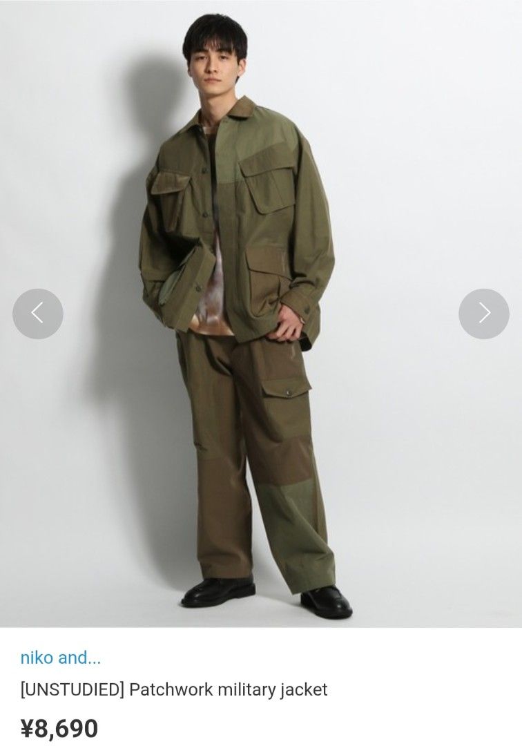 Niko and...Japan UNSTUDIED Patchwork Military Field Jacket (Category: Coats, Jackets and Outerwear) located in Pasig City. Submitted by hustlexcurate (Listing ID 1468726637, Image 2). Description: Niko and...Japan UNSTUDIED Patchwork Military Field Jacket Size LARGE on tag fits XL Dimensions: 25X30.