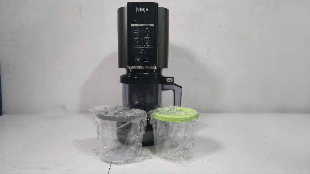 Ninja Creami Ice Cream Maker (Category: Ice-cream Makers) located in Rizal. Submitted by potato_corner (Listing ID 1468895382, Image 2). Description: Ninja Creami Ice Cream Maker Australia mall pull out Used as demo or display unit 220V Inclusion 2 ice cream container No box.