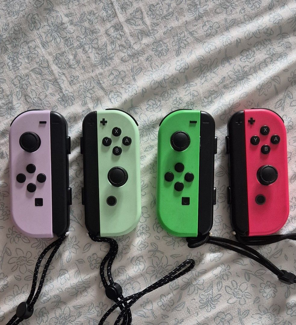 Nintendo Switch Joy-Con (Category: Controllers) located in San Pedro. Submitted by chris_k19 (Listing ID 1468772249, Image 1). Description: 2k per pair Pastel Green and Purple Splatoon Version No issues Test all you want Meet up San Pedro or Alabang.