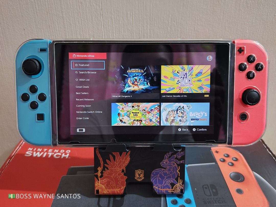 Nintendo Switch V2 Neon Blue/Red Console Bundle (Category: Nintendo) located in Marikina City. Submitted by waynewayne2 (Listing ID 1468725057, Image 3). Description: FOR SALE OR TRADE +cash Pampanga meetup Jnt, lbc or lalamove sa malayo 09760568942 NINTENDO SWITCH V2 -In good condition, w/tempered glass & clear case -w/dock, hdmi cable, joycon grip, & orig charger -w/3 games installed FREE Monsterhunter rise Nintendo sports Pokemon quest PHP 699