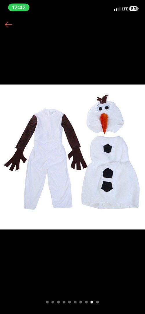 Olaf Costume (Category: Babies & Kids Fashion) located in San Fernando. Submitted by alizai (Listing ID 1468910857, Image 2). Description: Olaf Costume 2-3 years old Worn once .
