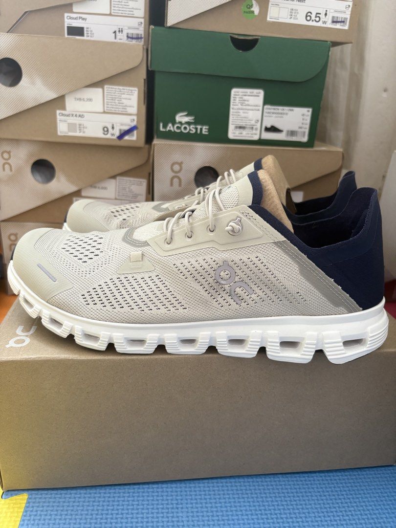 On Cloud 6 Coast Pelican Midnight Shoes (Category: Sneakers) located in Manila. Submitted by pikkathchu (Listing ID 1468739708, Image 3). Description: - Brand: On - Model: Cloud 6 Coast - Colorway: Pelican and Midnight - Size: US 10 / EU 44 / UK 9.5 / JP 28 - Features: Lightweight, breathable mesh upper, perfect for daily running or walking - Inclusions: Original On shoebox included.