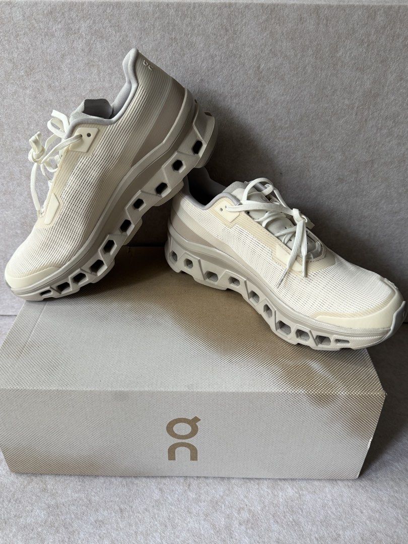 On Cloudmonster Void - Dew / Truffle (Category: Casual Shoes) located in Pasig City. Submitted by littlebarbie (Listing ID 1468881644, Image 1). Description: On Cloudmonster Void - Dew / Truffle Colorway: Dew / Truffle (like Cream) Size (US): 8.5 Men’s Brand new With box Authentic On hand Actual photos Ordered from On Website. Shipped from Hong Kong. Made in Vietnam..