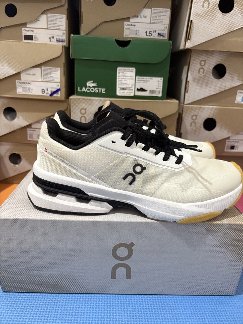 On Cloudpulse Pro White Black Size US 9 (Category: Sneakers) located in Manila. Submitted by pikkathchu (Listing ID 1468800488, Image 2). Description: - Model: On Cloudpulse Pro - Colorway: White and Black - Size: US 9 / EU 42.5 / UK 8.5 - Cushioning: CloudTec technology with gum rubber outsole - Details: Black laces with printed text, Swiss engineering branding on side and heel - Condition: Brand new with original box included.