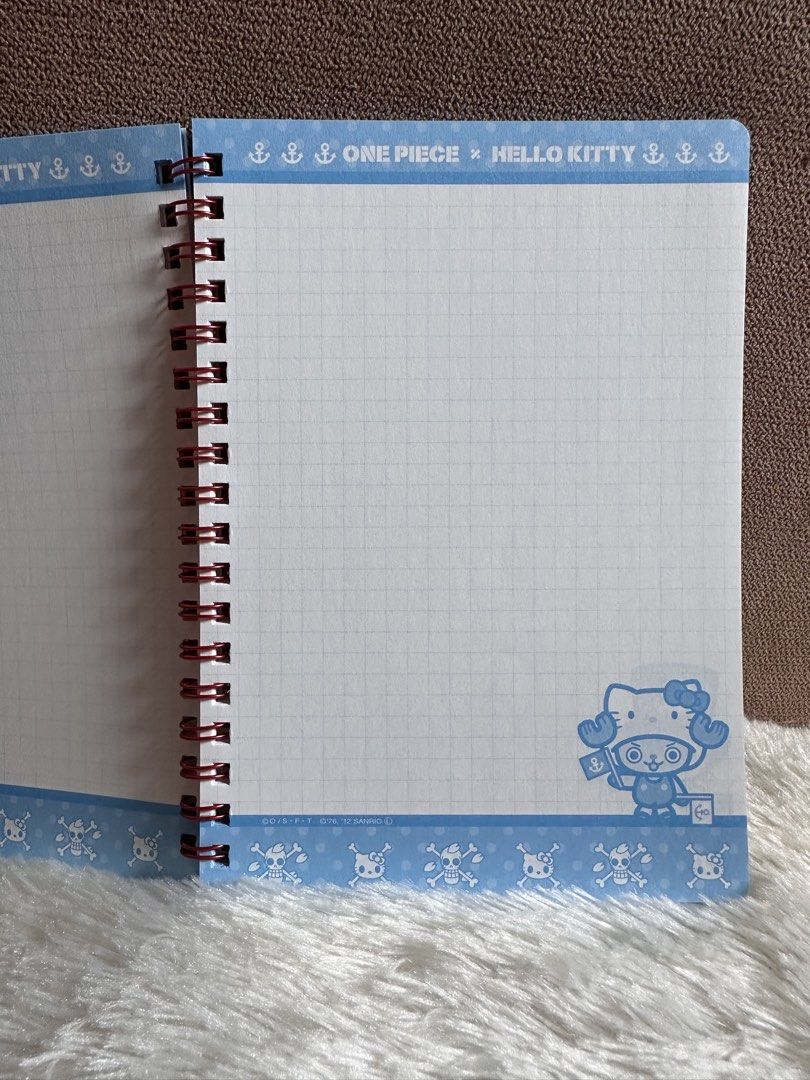 One Piece x Hello Kitty B6 Ring Notebook (Category: Character Goods) located in Davao. Submitted by favoritepreloved (Listing ID 1468769174, Image 3). Description: 💜 3pcs available 💜 18cm height x 13cm width.
