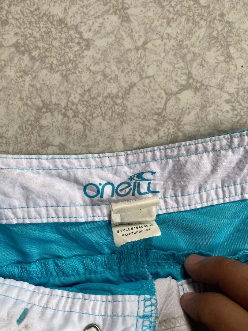 O'Neill 2000s Turquoise Board Shorts (Category: Shorts) located in Laur. Submitted by itzeco999 (Listing ID 1468780690, Image 2). Description: 299 PLUS SHIP Sa dimes sa w 15 sa L 11 NUEVA ECIJA LOC #salemate.