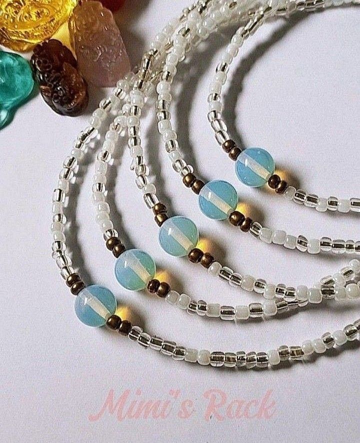 OPALITE IN WHITE AND CLEAR SEED BEADS NECKLACE (Category: Necklaces) located in Taguig. Submitted by mimisrack (Listing ID 1468922334, Image 2). Description: 🤍Soft celestial glow with dreamy, feminine elegance -Opalite symbolizes intuition, calm energy, and new beginnings -White seed beads represent purity and fresh, peaceful vibes -Clear seed beads enhance clarity and light-reflecting sparkle -Gentle iridescent glow creates a magical, ethereal 