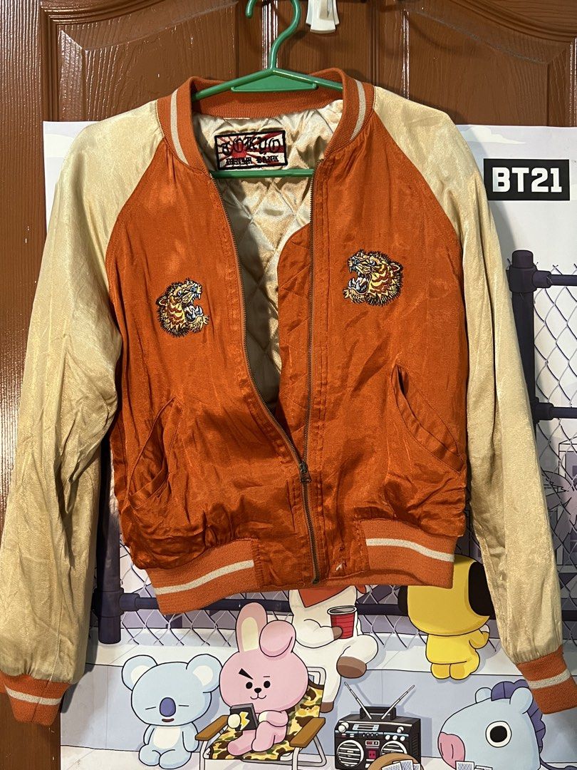 Orange Bomber Jacket (Category: Coats, Jackets and Outerwear) located in Marikina City. Submitted by yssacee (Listing ID 1468904000, Image 3). Description: - comfy, warm material, feels soft - great quality - fits XS, S unisex - PM for more pics/size inquiries - cute embroidered detail of Tiger - shipping from lower Antipolo Rizal.