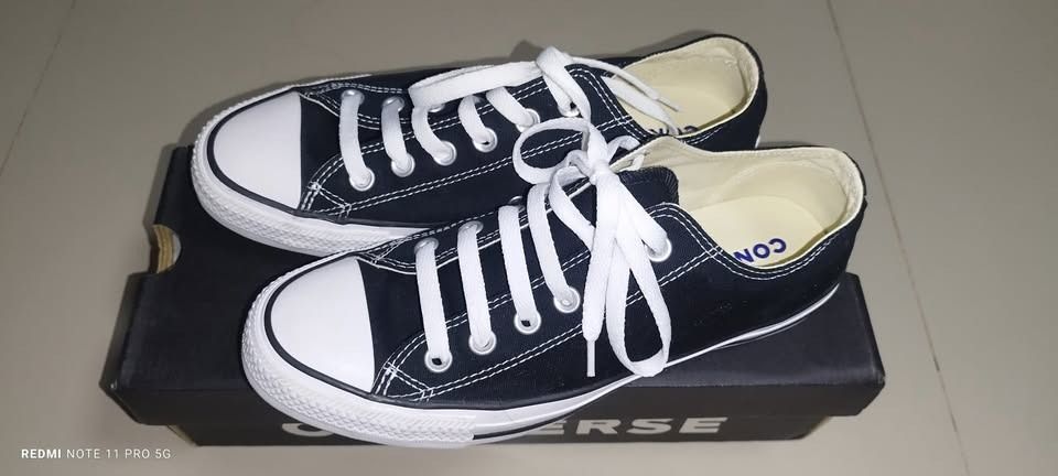 Original All Star Converse low cut - Brand New (Category: Dress Shoes) located in Caloocan City. Submitted by coolcloud.3ec01a (Listing ID 1468880139, Image 3). Description: Rush Sale Brand new, original All Star Converse low cut 8.5 Women size color black. With box. Actual photos uploaded. So pls double check the size its 8.5 Women/6.5 Men. Price: 2.5k last price for serious buyer. Meetup within Anjoworld Minglanilla to Lawaan Tabunok. Intereste