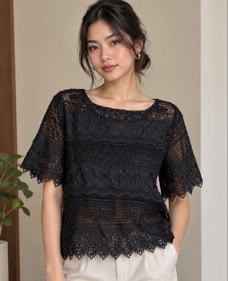 Original Banana Republic - black blouse (Category: Blouses) located in Las Pinas. Submitted by yourdailyssentials (Listing ID 1468730279, Image 1). Description: Original Banana Republic blouse Style: Black Laced Cut Out Size: Small loose fit (fits from Small to Large frames) Use: 🌹 great at parties / semi-formal / cover ups / beach / casual 🌹versatile attire - shipping nationwide.