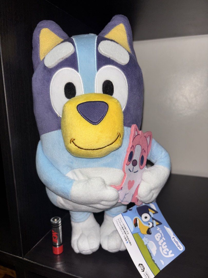 Original Bluey Plush Toy with Tag (Category: Plushies & Soft Toys) located in Imus. Submitted by lezzgodeclutter (Listing ID 1468835993, Image 1). Description: Selling my original Bluey stuffed toy, brand new with tag. * Original and brand new * With original tag attached * Large-sized Bluey plush holding a pink toy * Actual photos posted For comparison, yung smaller Bluey plush nasa around ₱600–₱700 na sa mall. Selling this bigger version for on