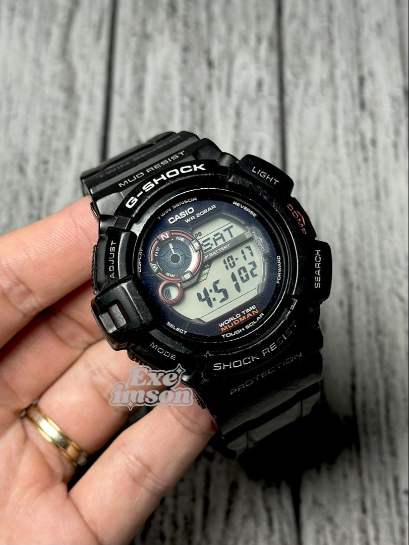 ORIGINAL G-SHOCK G-9300 MUDMAN BREDS (Category: Men's Watches) located in Obando. Submitted by greatfindslad (Listing ID 1468827545, Image 2). Description: FOR SALE❗️ ✅ G-9300 MUDMAN BREDS • 💯% Legit / Authentic. • 7/10. Presentable. • Tough solar ☀️ • Slight fog on glass. • Watch only. • Batt health 🔋: GOOD • Original all parts. No history of repair. • No hidden issues. All functions working. 𝗣𝗥𝗜𝗖𝗘: ₱2,500 FIX Unli legit check/vouch. Mone