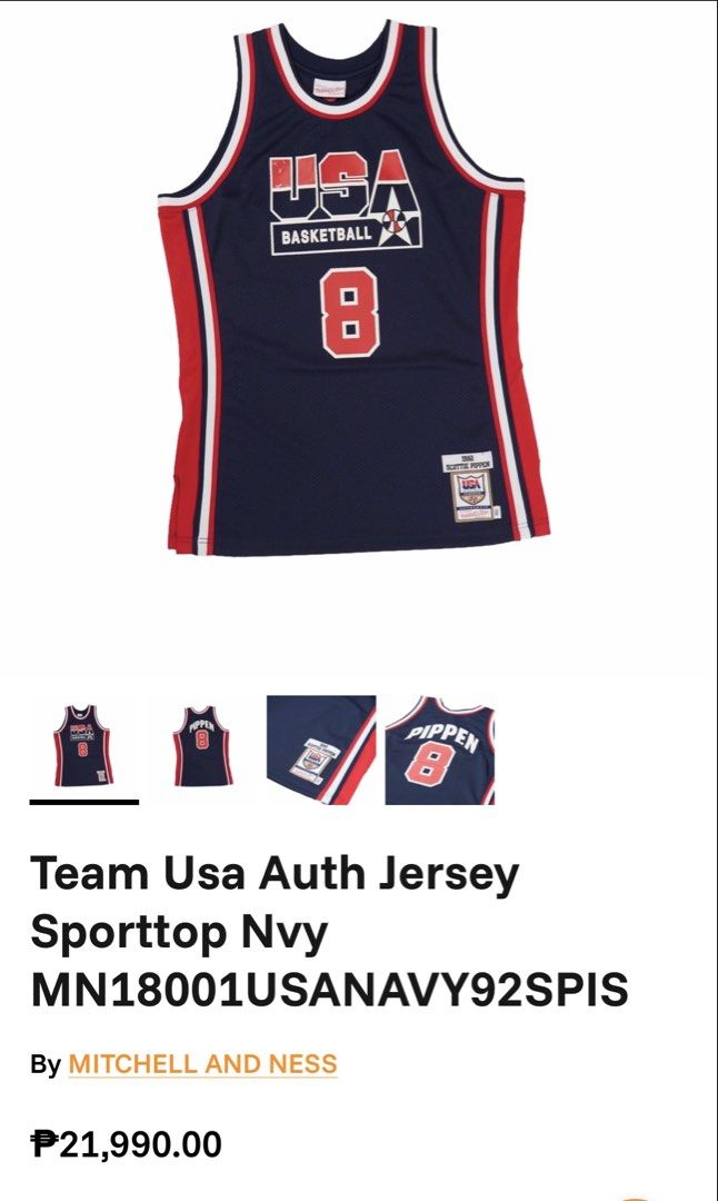 Original Mitchell & Ness Authentic Jersey 💯 (Category: Tshirts & Polo Shirts ) located in Tarlac. Submitted by outsource.psg (Listing ID 1468734467, Image 2). Description: Original Mitchell & Ness Authentic Jersey 💯 Scottie Pippen “Dream Team” Brand New Medium Mall Price: P21,990 ❎ P3,999 + sf ✅ (Money back if proven fake) Dm Sure Buyer .