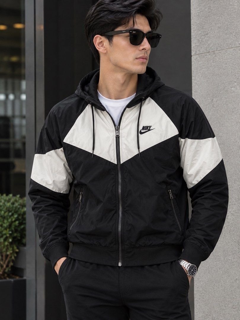 Original Nike Windbreaker Jacket (Category: Coats, Jackets and Outerwear) located in Manila. Submitted by karlthrift922 (Listing ID 1468846895, Image 1). Description: Medium size Excellent condition No issue Packable hood With big swoosh at the back.