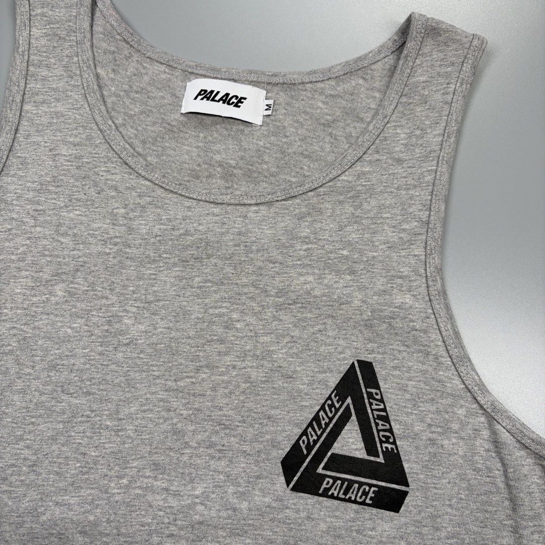 Palace Skateboards Tanktop (Category: Activewear) located in Cavite. Submitted by onebeancent (Listing ID 1468915765, Image 3). Description: Size: Small to Medium Frame Dimension: 19" Width | 28" Length Color: Grey Color Rate: 10/10 Issue: None Condition: Like new‼️ Price: 650php Additional Shipping Fee (J&T Small Pouch) 75php Luzon 100php visayas 120php mindanao.