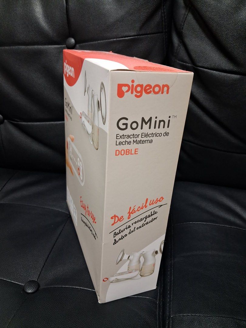 Pigeon GoMini Double Electric Breast Pump (Category: Breastfeeding & Bottle Feeding) located in Baras. Submitted by vale831 (Listing ID 1468892825, Image 1). Description: - Brand new & unopened Pigeon GoMini double electric breast pump - Built-in rechargeable battery for portable, on-the-go expressing - Compact and lightweight setup for busy moms - Spanish packaging text (extractor eléctrico de leche materna doble) - Guaranteed authentic and read