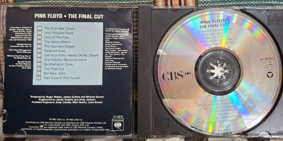 Pink Floyd - The final cut (Category: CDs & DVDs) located in Davao. Submitted by vintageklasiks (Listing ID 1468927302, Image 2). Description: .
