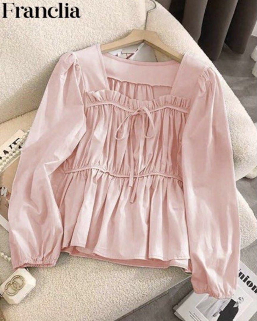 Pink Square Neck Long Sleeve Blouse (Category: Longsleeves) located in General Trias. Submitted by r_bimil (Listing ID 1468866700, Image 2). Description: Pink Square Neck Long Sleeve Blouse for sale!.