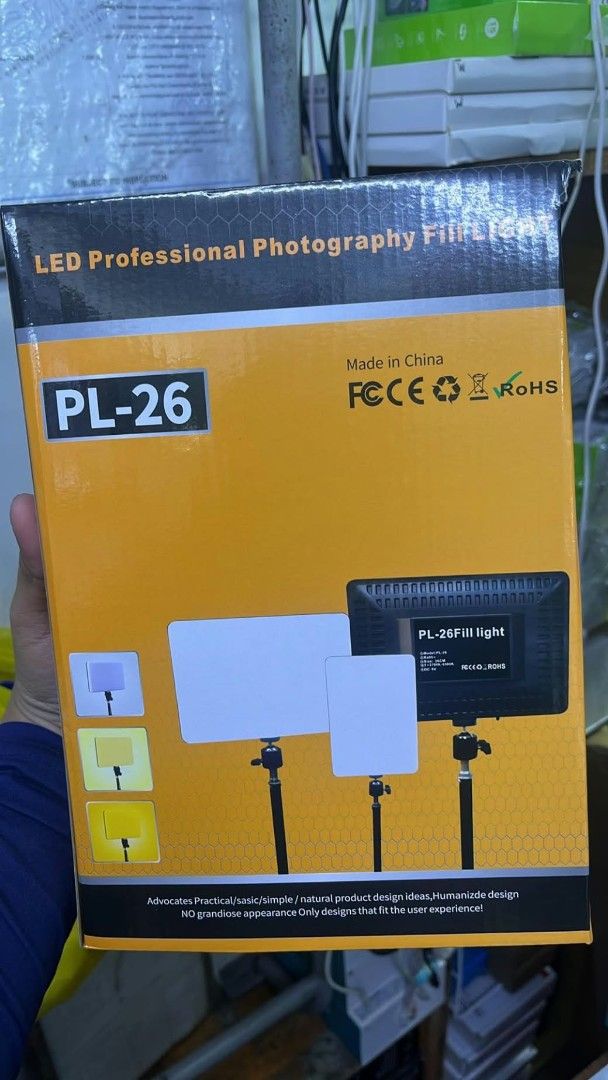 PL-26 LED Professional Photography Fill Light (Category: Lighting & Studio Equipment) located in Manila. Submitted by iliasjen3082126 (Listing ID 1468865961, Image 1). Description: - Model: PL-26 Professional LED Fill Light - Size: 26cm diameter - Color Temperature: Adjustable 2700K - 6500K - Color Accuracy: Ra95+ rating for vibrant, true-to-life colors - Power: DC 5V via attached inline controller and cable - Packaging: Includes original retail 