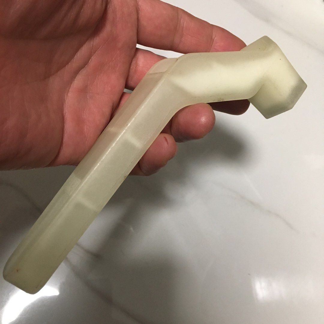 Plastic Faucet Basin Sink Installation Wrench (Category: Bathroom & Kitchen Fixtures) located in Pasay City. Submitted by gilbertso62551 (Listing ID 1468778694, Image 1). Description: - Tool type: White plastic basin wrench - Design: Angled handle with ribbed grip for better hold - Head: Hexagonal socket with center hole - Use: Perfect for under-sink plumbing installations - Condition: Solid construction with minor light marks from storage - As i