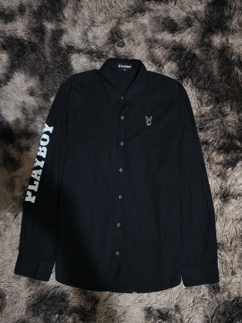 PLAY BOY Long-Sleeve (Black) (Category: Formal Shirts) located in Manila. Submitted by 1126mnl. (Listing ID 1468773652, Image 1). Description: Excellent condition (None) Issue 10/10 Color rate Size XL Quezon city, Philippines📍.