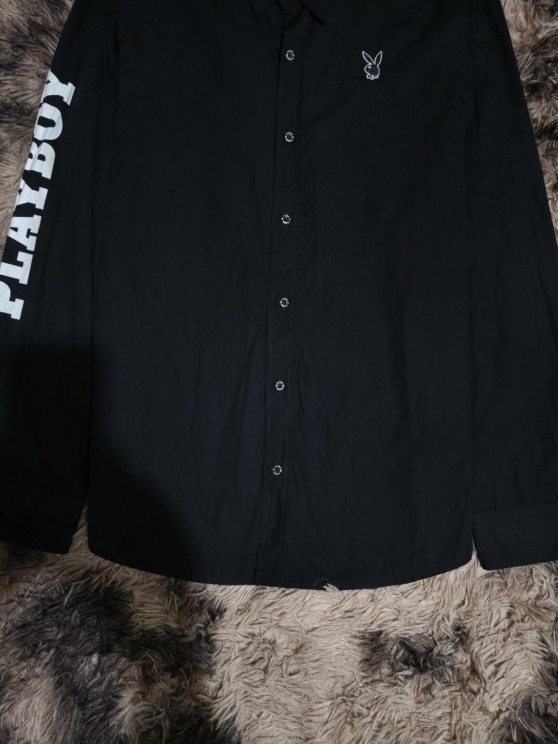 PLAY BOY Long-Sleeve (Black) (Category: Formal Shirts) located in Manila. Submitted by 1126mnl. (Listing ID 1468773652, Image 3). Description: Excellent condition (None) Issue 10/10 Color rate Size XL Quezon city, Philippines📍.