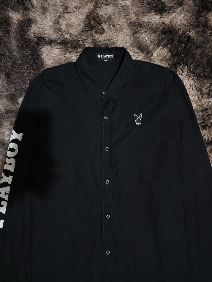 PLAY BOY Long-Sleeve (Black) (Category: Formal Shirts) located in Manila. Submitted by 1126mnl. (Listing ID 1468773652, Image 2). Description: Excellent condition (None) Issue 10/10 Color rate Size XL Quezon city, Philippines📍.