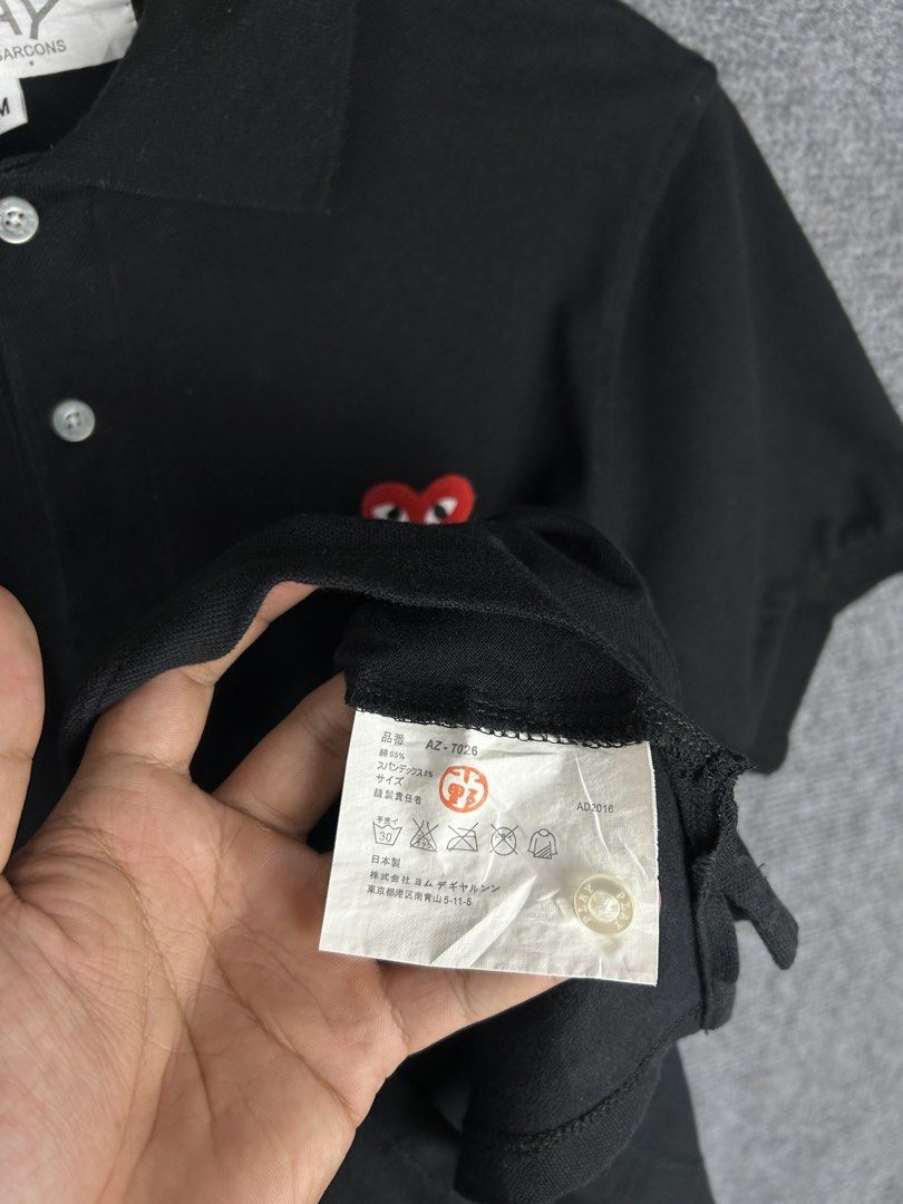 PLAY cdg Polo Shirt (Category: Tshirts & Polo Shirts ) located in Cebu City. Submitted by tanlawr07 (Listing ID 1468872818, Image 3). Description: Size Medium 19W 26L Good as new No issue 880 only 📍Cebu City Location.