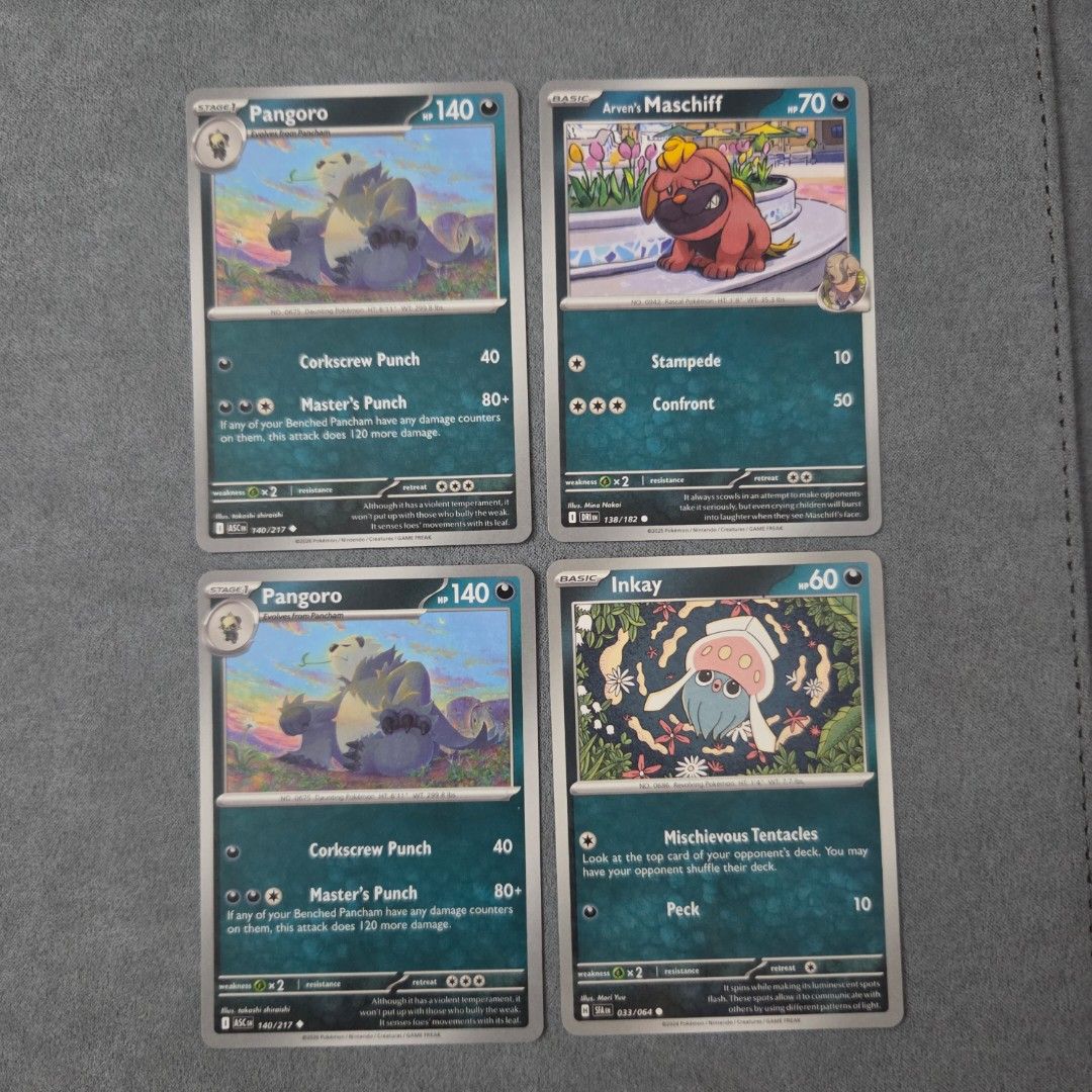 Pokemon Cutemon Dark Common/Uncommon (Category: Raw Singles) located in Taguig. Submitted by aeri______99 (Listing ID 1468857924, Image 3). Description: ⋆ 10 php each ⋆ 100php for 11pcs (you may check other C/UC listings) ⋆ These are well taken care of 🩷 bulk from my personal rips ⋆ No packaging fee. I'll ship with reused sleeves, toploaders, and box. ♡ tags ♡ dark type cute pokemon collectibles tcg arwen's maschiff inkay pangoro zorua N' zorua 