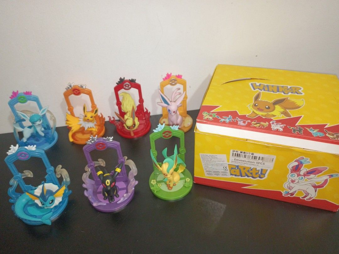 Pokemon Eeveelution (Category: Figurines & Statues) located in Manila. Submitted by angelotadeo15 (Listing ID 1468845834, Image 1). Description: Pokemon Eeveelution 7pcs take all ₱1,000 only 📍 North Caloocan Camarin Brgy 174.