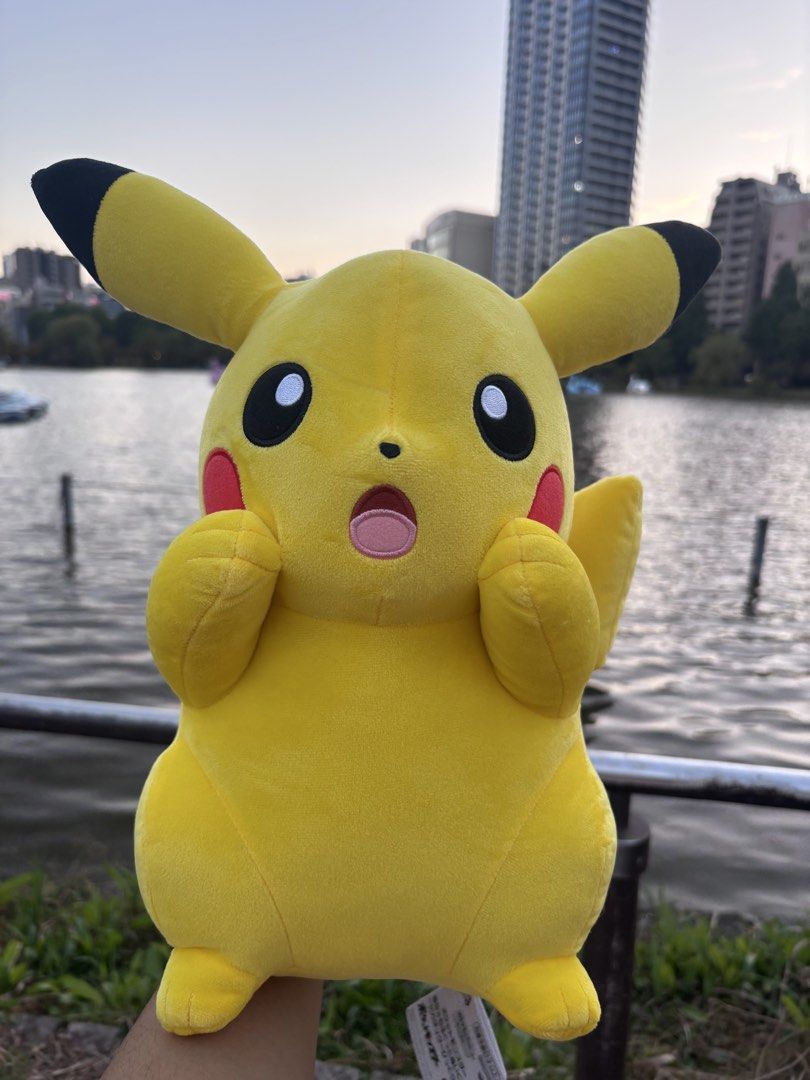 Pokemon Pikachu Plush Toy banpresto (Category: Plushies & Soft Toys) located in Quezon City. Submitted by monochrome07 (Listing ID 1468783884, Image 1). Description: - Adorable Pikachu plush with a cute surprised expression - Vibrant yellow fur, pink cheeks, and detailed embroidery - Soft and huggable material, perfect for display or cuddling - Original tag still attached.