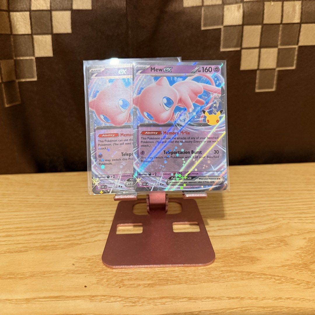 Pokemon TCG: Mew Ex (Category: Raw Singles) located in Manila. Submitted by pokemew (Listing ID 1468815004, Image 1). Description: 💖 POKÉMON TCG – MEW FOR SALE! 💖✨ Calling all Mew fans and Pokémon TCG collectors! 🩷🧬 ✨ AVAILABLE CARDS: * 🩷 Mew ex (066/128) – 30th Anniversary Stamped Promo 🔥 Mew ex are PLAYABLE cards! Perfect for players looking to use them in their decks and for collectors who love Mew! 🃏 🌈 Beautiful holo cards featuring e