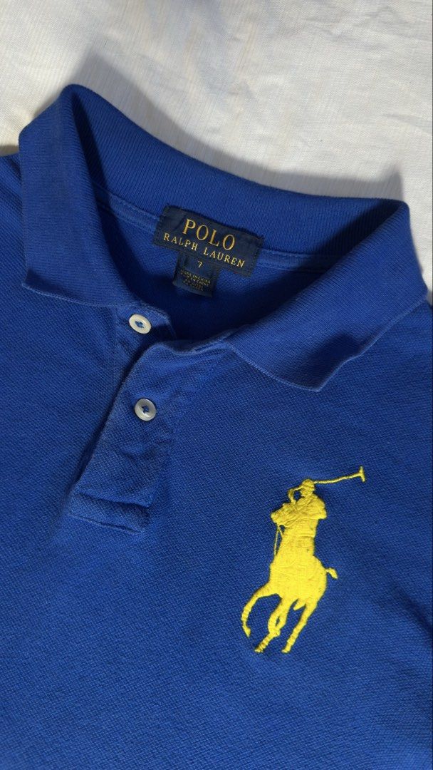 POLO RALPH LAUREN (Category: Tshirts & Polo Shirts ) located in Davao. Submitted by kelsocool (Listing ID 1468801349, Image 3). Description: Polo Ralph Lauren Royal Blue Big Pony Polo Shirt Size: S Dimes (inch): 20.5 (F) / 21.5 (B) - length 17 - width 7.5 - sleeve color rate: 9/10 good condition issue - none Description: Vibrant royal blue Polo Ralph Lauren polo shirt featuring contrasting bright yellow Big Pony embroidery and sleeve ‘3’ patch..