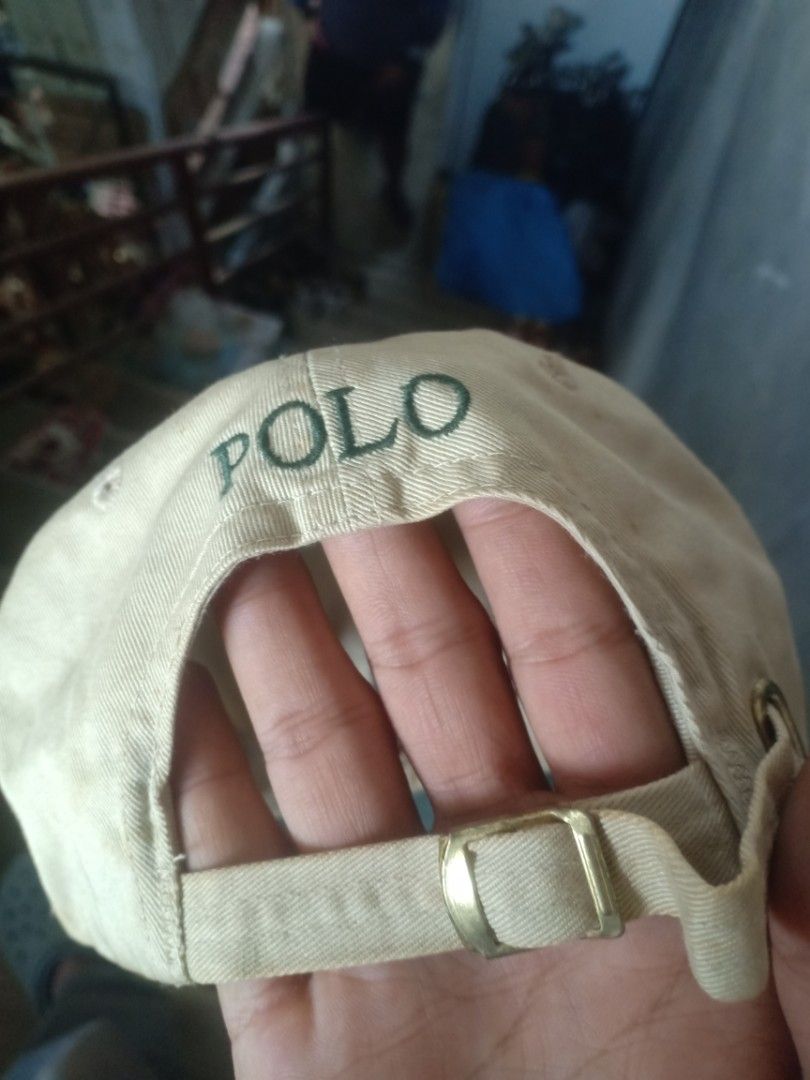 Polo Ralph Lauren (Category: Activewear) located in Tubod. Submitted by moks.thrift (Listing ID 1468820129, Image 2). Description: Vintage Polo Ralph Lauren cap Issue: Minimal stain all details posted Cream color.