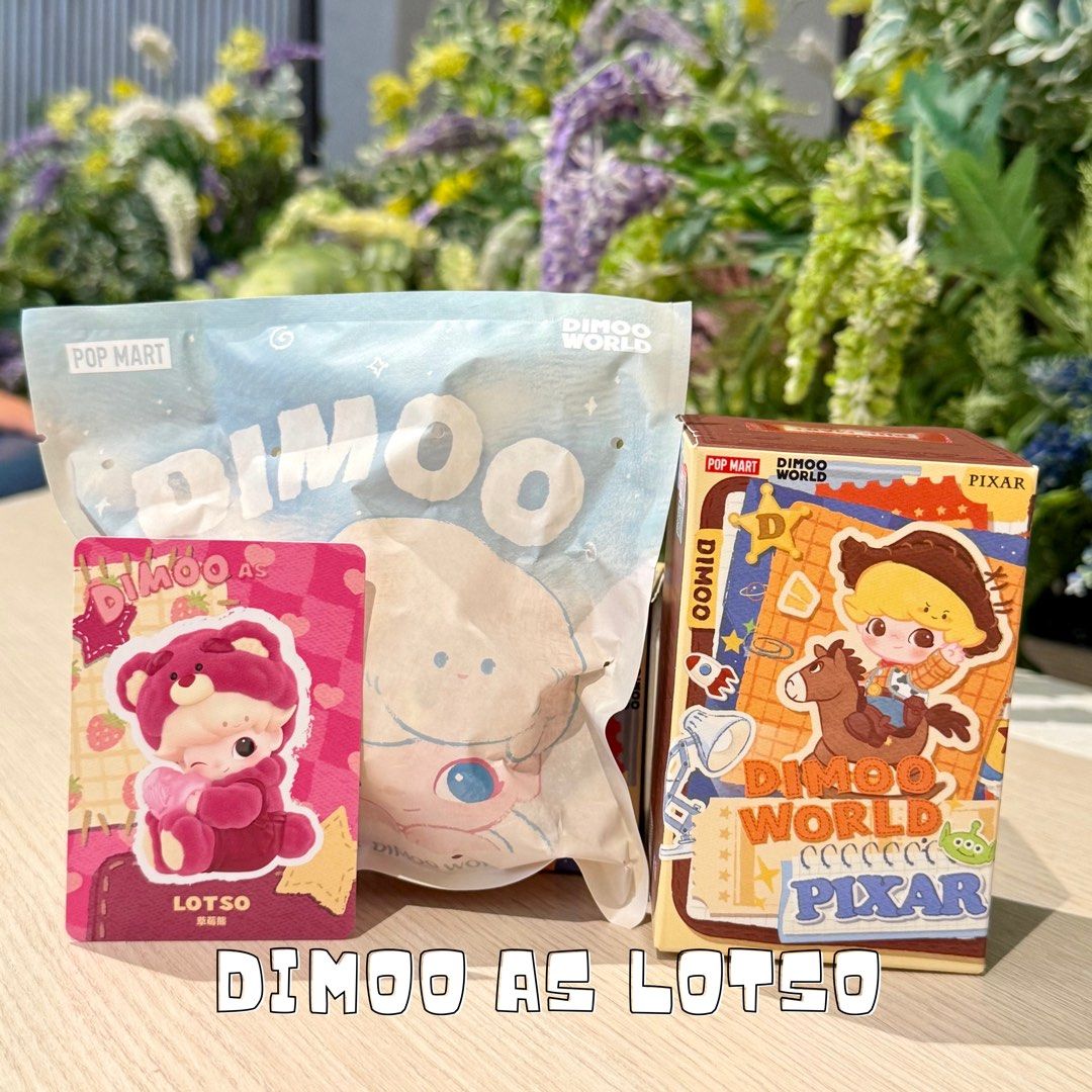 [POP MART] Dimoo World Pixar Lotso Figure (Category: Designer & Blind Box Toys) located in Taytay. Submitted by czmyth (Listing ID 1468848823, Image 1). Description: Item: Pop Mart Pixar Series - Dimoo as Lotso Condition: Authentic Popmart figure, Brand New, Freshly Opened, Sealed Foil Packaging: Foil bag is completely sealed Inclusions: Original box and character card Location: Taytay/Marikina/Manila Mode of Payment: Maribank/Gotyme Mode of Deli