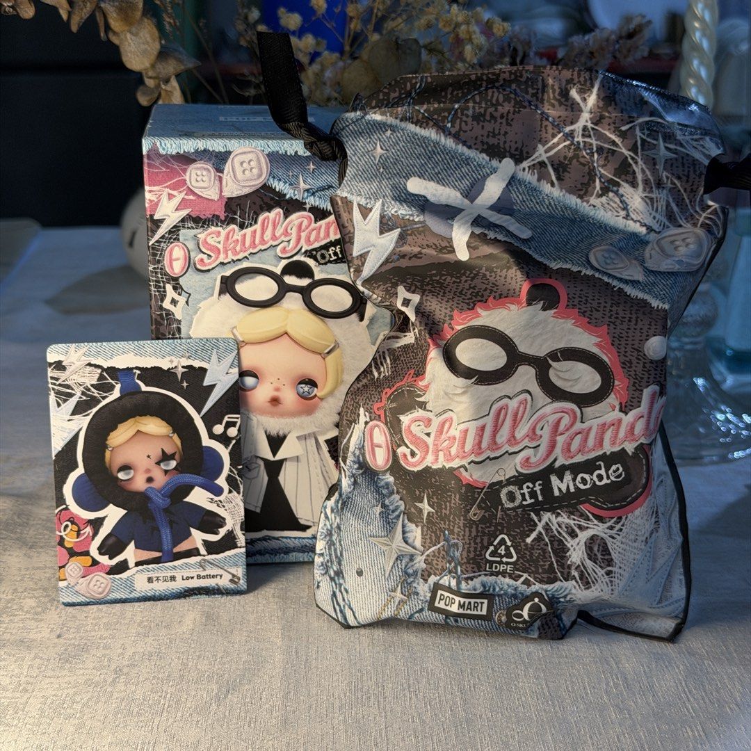 POP MART Skullpanda Off Mode Low Battery Vinyl Plush (Category: Designer & Blind Box Toys) located in Guinobatan. Submitted by ktonkatsu (Listing ID 1468799811, Image 2). Description: 📍 BICOL Shipping via J&T - open box bottom - unboxed strictly to check design - complete inclusions w card, inner foil packaging, and original box - free sf.