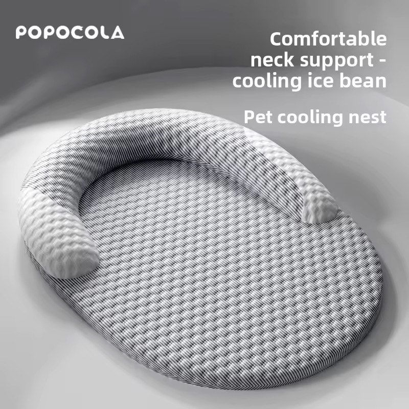 Popocola Cooling Ice Bean Pet Bed L 70x55cm (Category: Health & Grooming) located in Muntinlupa City. Submitted by diananeedsspace (Listing ID 1468879891, Image 1). Description: - Brand: Popocola Cooling Pet Bed - Size: Large (70cm x 55cm), ideal for pets up to 10kg - Fabric: Ice bean breathable mesh to keep pets cool - Comfort: Raised bolster design for great neck support - Maintenance: Removable and washable cover for easy cleaning - Color/Patt