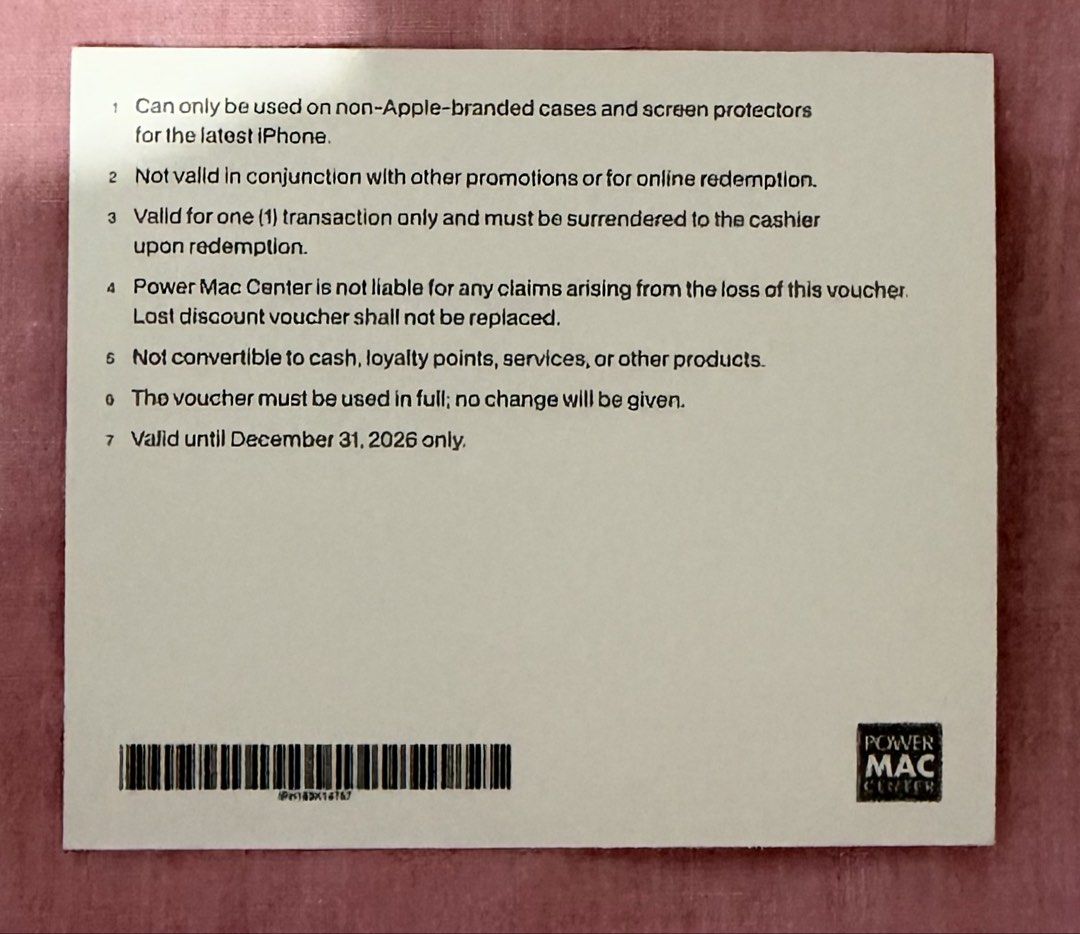 Power Mac Center Voucher (Category: Vouchers) located in Muntinlupa City. Submitted by robertfronda (Listing ID 1468832201, Image 2). Description: Power Mac Center Voucher.