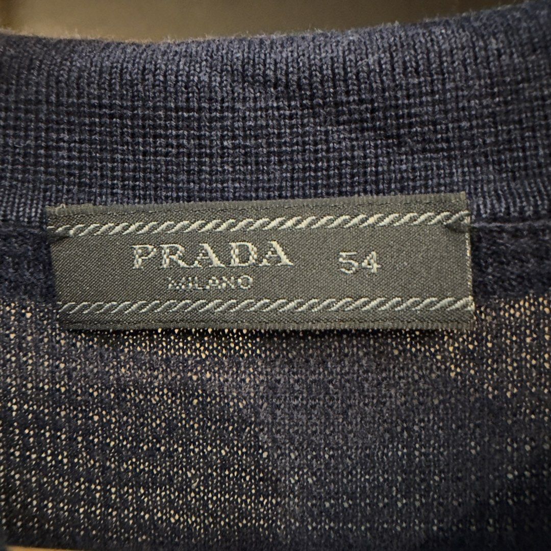 Prada Knitted Polo Shirt (Category: Tshirts & Polo Shirts ) located in Manila. Submitted by jerichomal82553 (Listing ID 1468907602, Image 3). Description: Prada Knitted Polo Shirt 21 by 31.5 Good Condition Complete Tags.