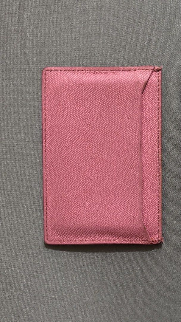 Authentic Prada Pink Vintage Card Holder (Category: Luxury Bags & Wallets) located in Manila. Submitted by ggdolls (Listing ID 1467218950, Image 3). Description: - PRADA SAFFIANO CARD HOLDER Pink with GHW Vintage Guaranteed Authentic Bought this from Sonu Vintage. Rfs: Duplicate Delivery fee would be shouldered by the buyer..