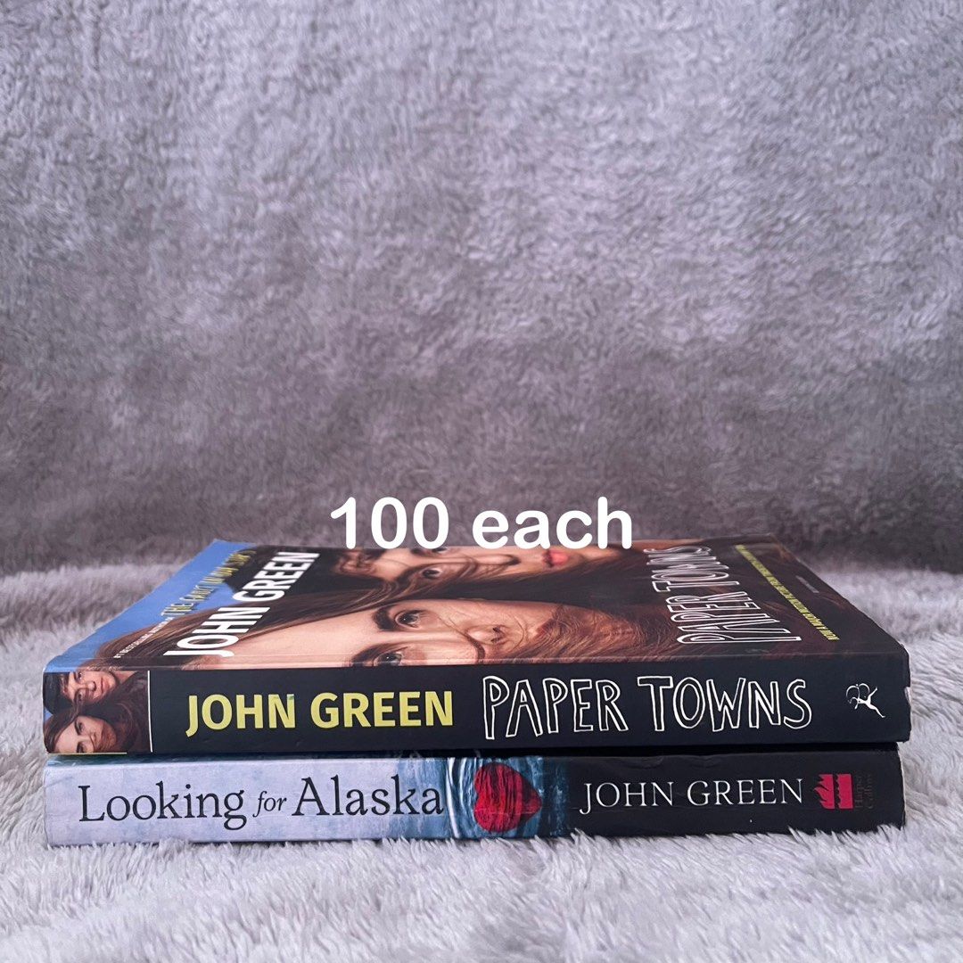 Preloved Books (Category: Storybooks) located in Balanga. Submitted by marienellaa (Listing ID 1468821364, Image 1). Description: - Titles: Paper Towns and Looking for Alaska by John Green - Format: Paperback editions - Price: ₱100 each - Condition: Clean pages and sturdy spines - Genre: Contemporary young adult fiction/others.