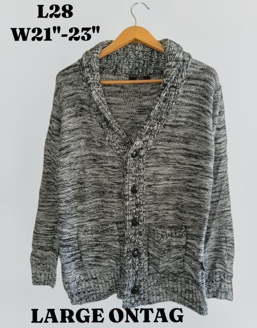 Preloved branded Men's knitted cardigan (Category: Activewear) located in Manila. Submitted by vestir.thrifts (Listing ID 1468925070, Image 2). Description: Preloved branded Men's knitted cardigan sizes and dimensions are already indicated each photos prices starts at 369.00 upto 450.00 each only.